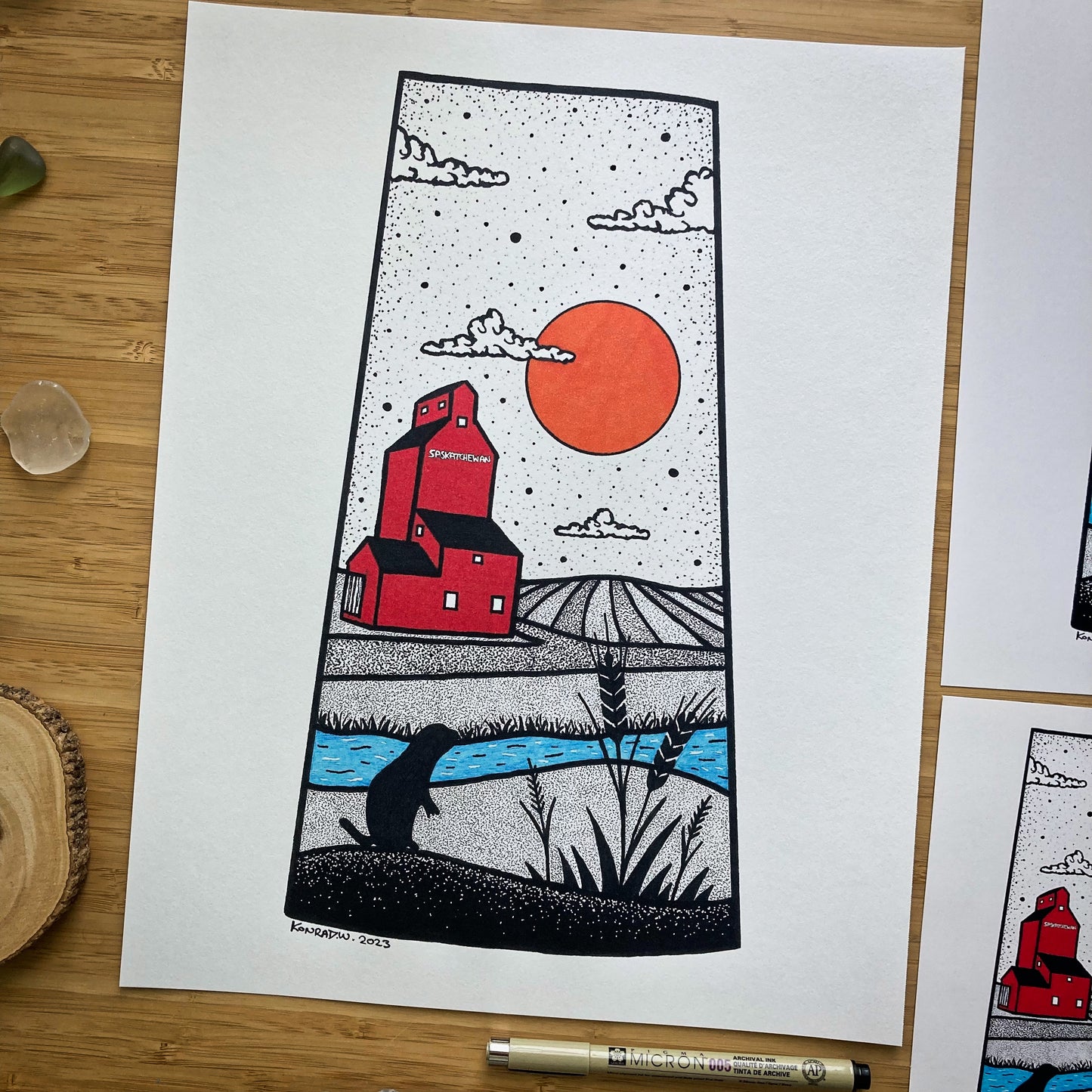 The Province of Saskatchewan - Pen and Ink PRINT