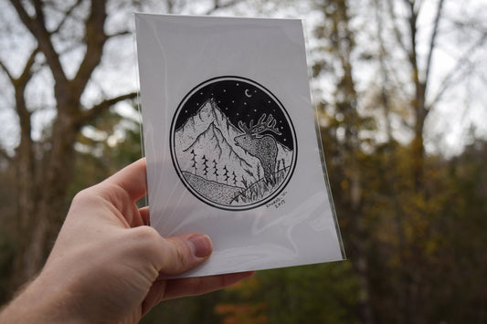 The Classic Elk - ORIGINAL Pen Illustration