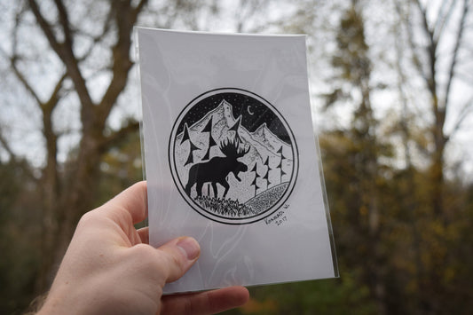 The Classic Moose - ORIGINAL Pen Illustration