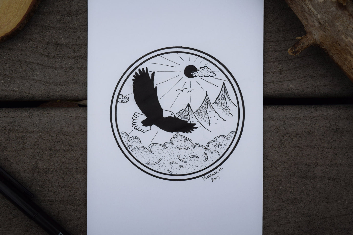 The Classic Eagle - ORIGINAL Pen Illustration