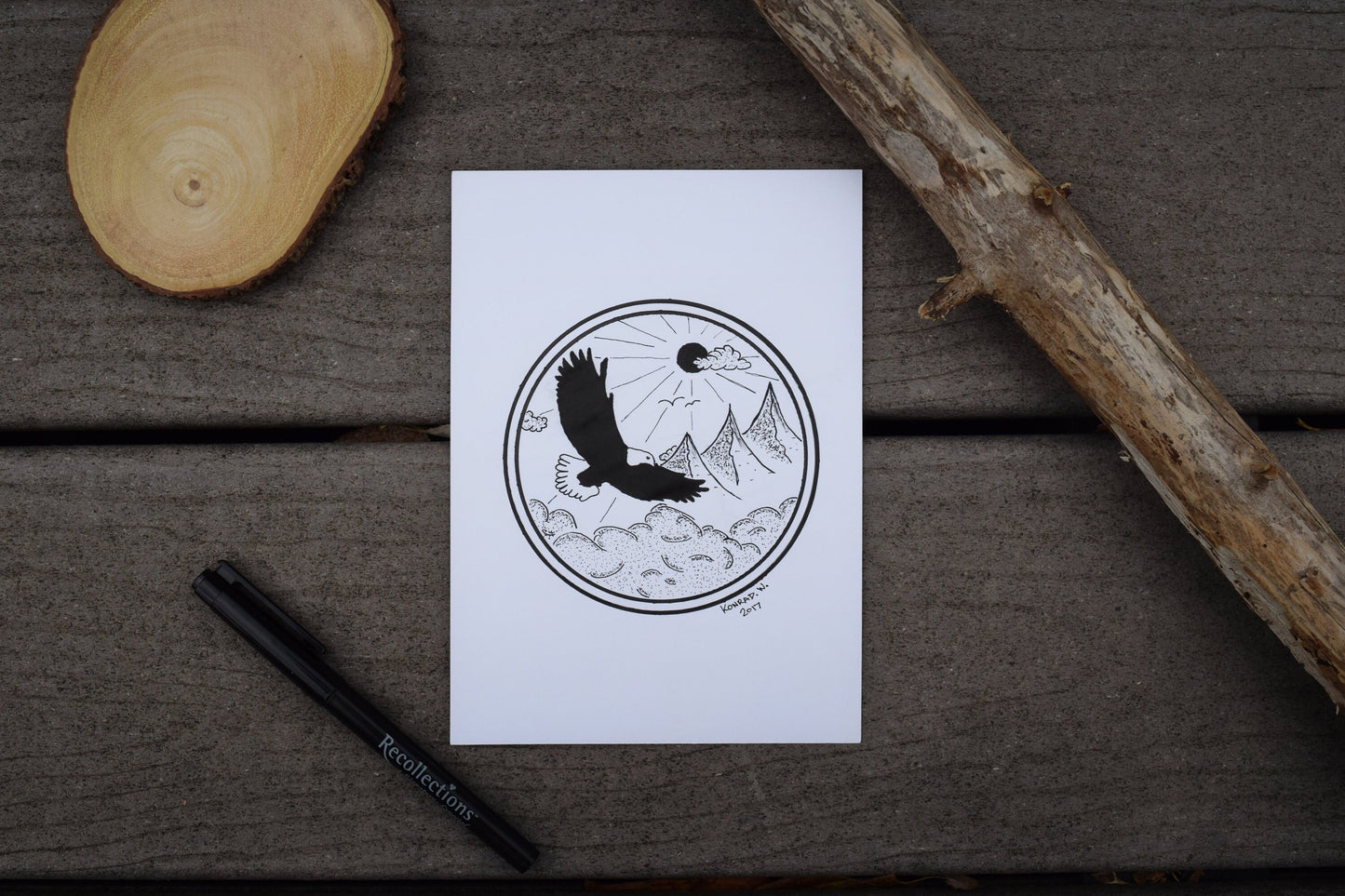 The Classic Eagle - ORIGINAL Pen Illustration