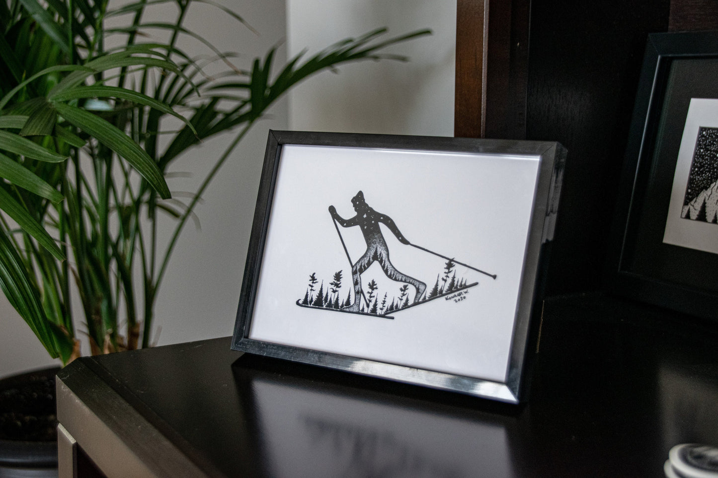Male Nordic Skier - Pen and Ink PRINT