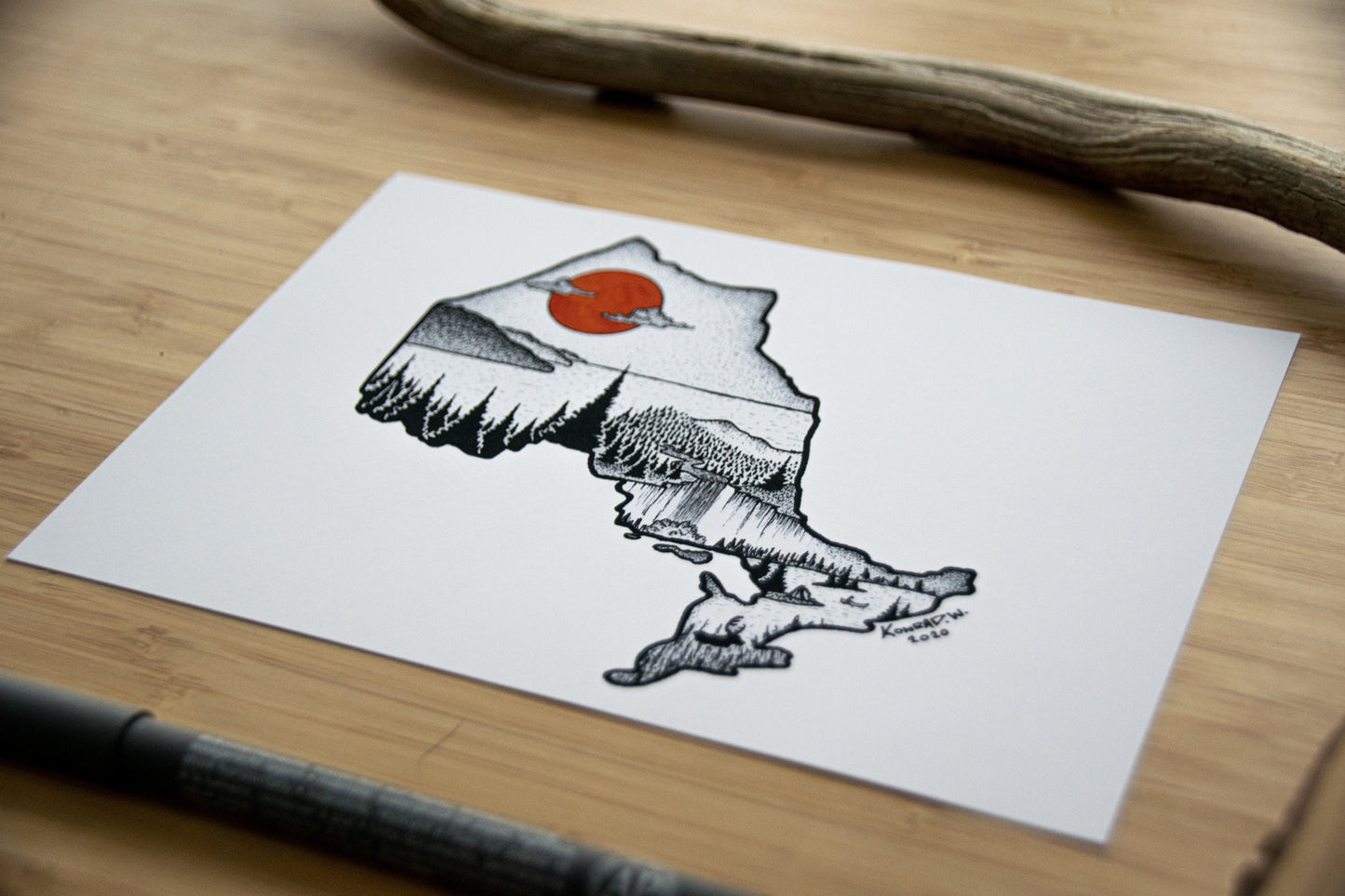 Ontario Silhouette - Pen and Ink PRINT