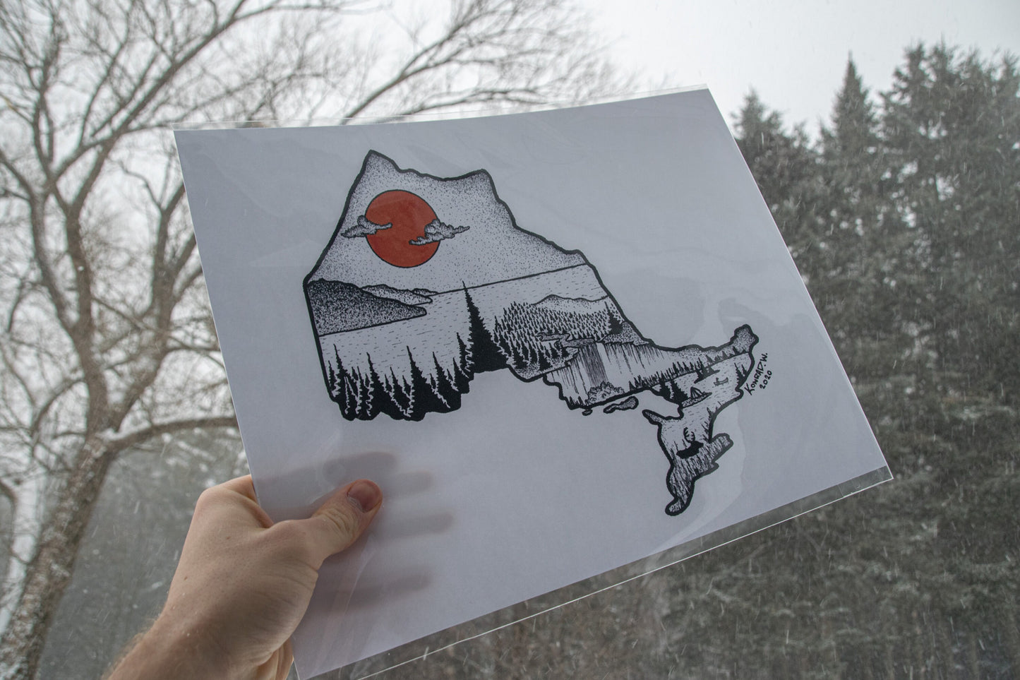 Ontario Silhouette - Pen and Ink PRINT