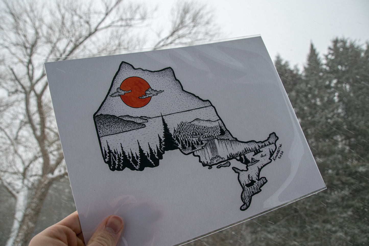 Ontario Silhouette - Pen and Ink PRINT