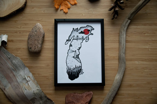 Lake Michigan - Pen and Ink PRINT