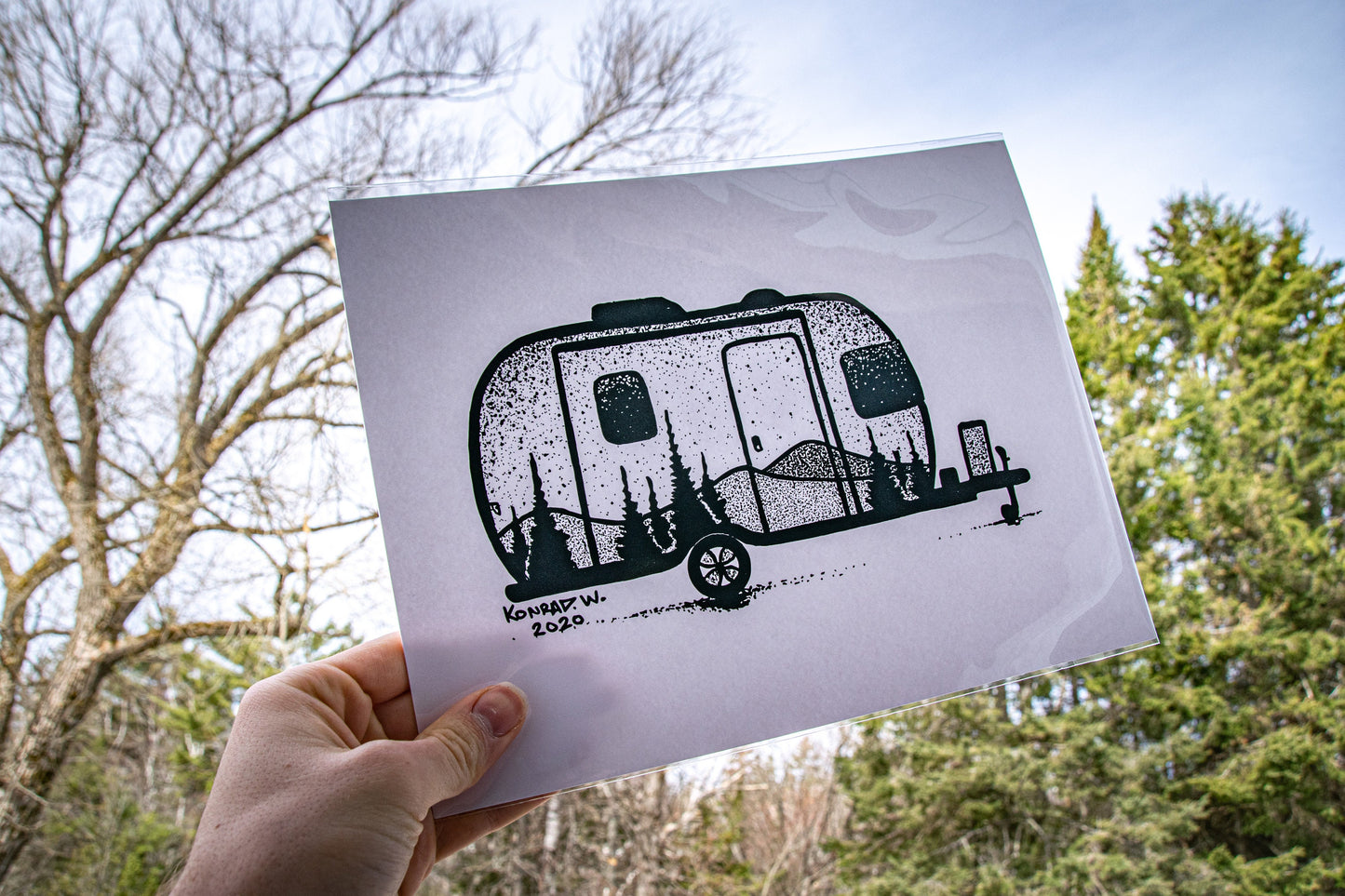 Airstream Trailer - Pen And Ink PRINT