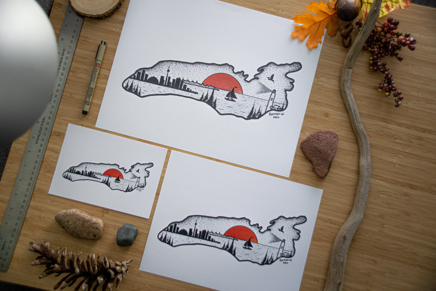 Lake Ontario - Pen and Ink PRINT