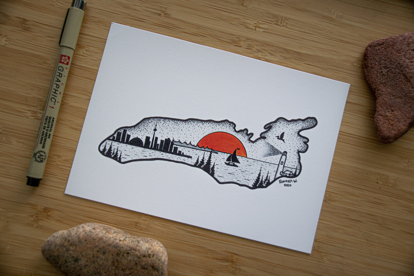 Lake Ontario - Pen and Ink PRINT