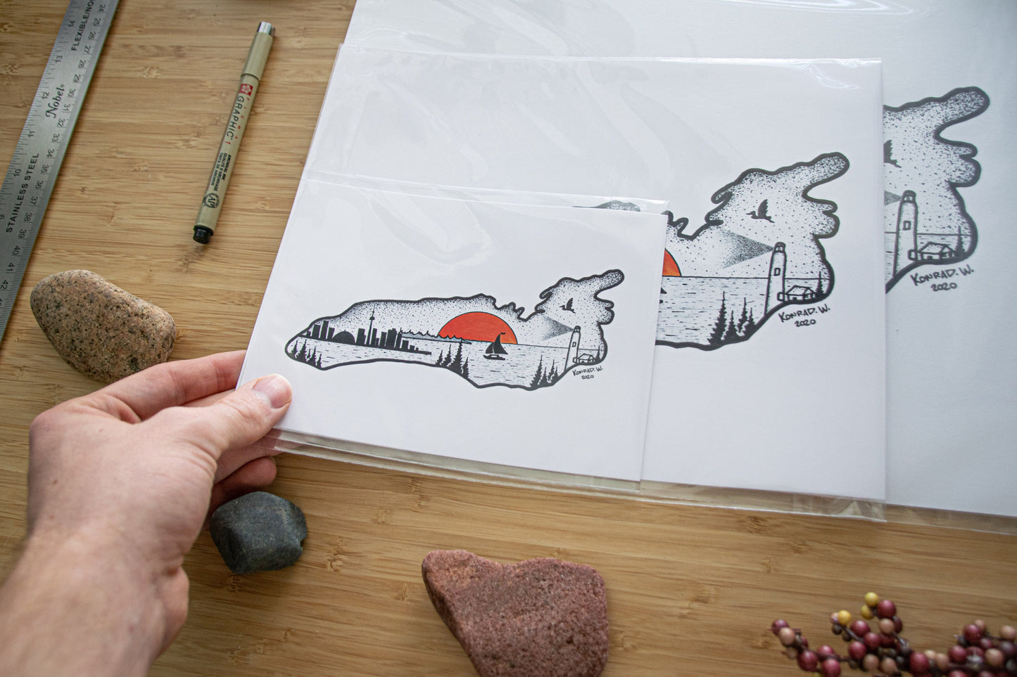 Lake Ontario - Pen and Ink PRINT