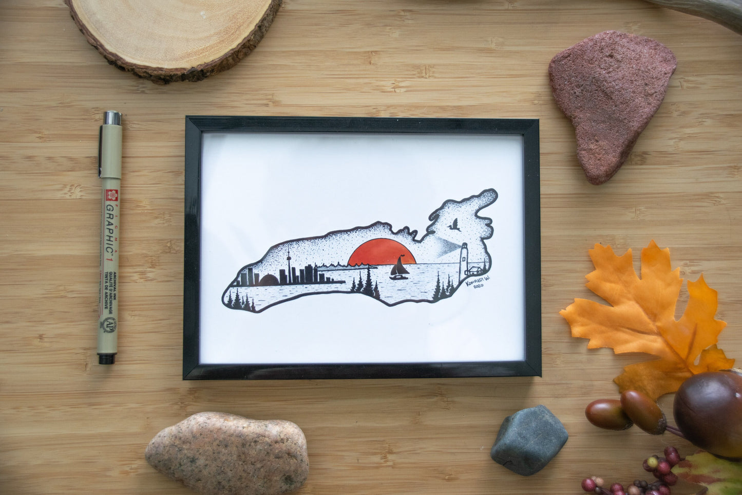 Lake Ontario - Pen and Ink PRINT