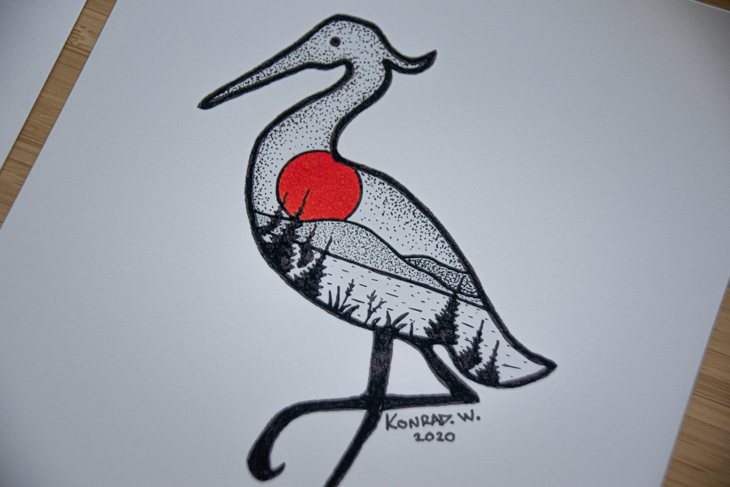 Heron - Pen and Ink PRINT