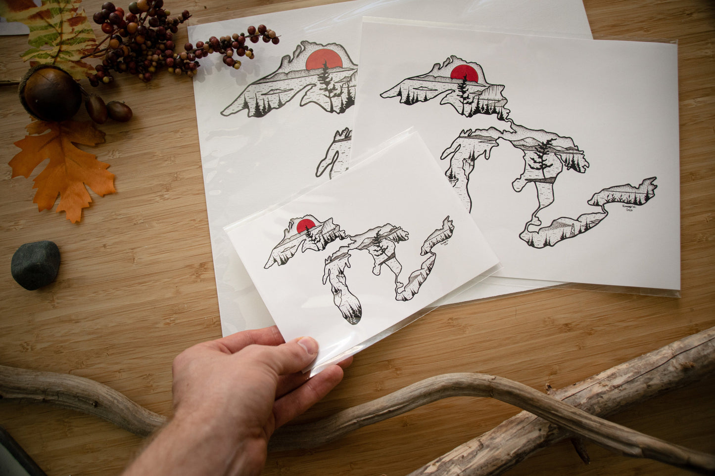 The Great Lakes - Pen and Ink PRINT