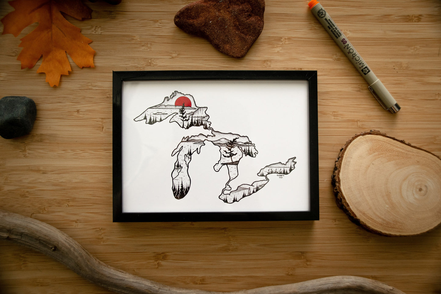 The Great Lakes - Pen and Ink PRINT