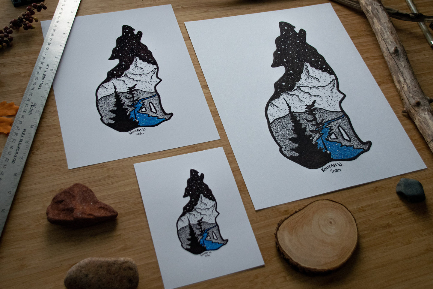 The Wolf - Pen and Ink PRINT
