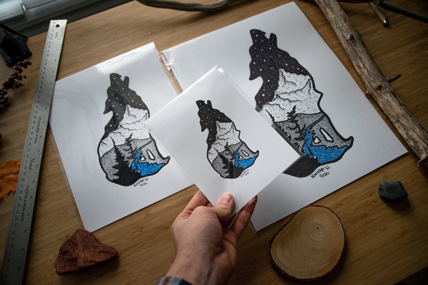 The Wolf - Pen and Ink PRINT