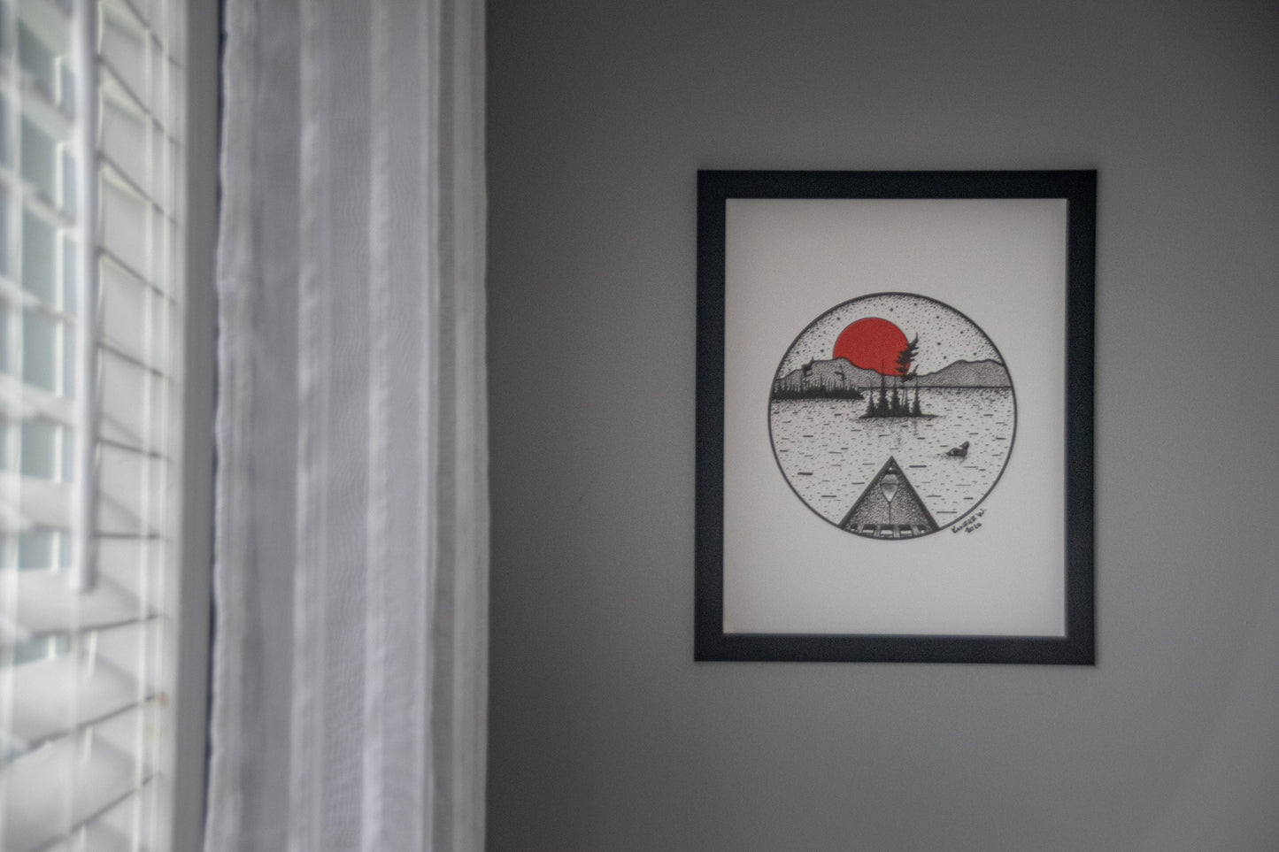 Canoeing - Pen and Ink PRINT