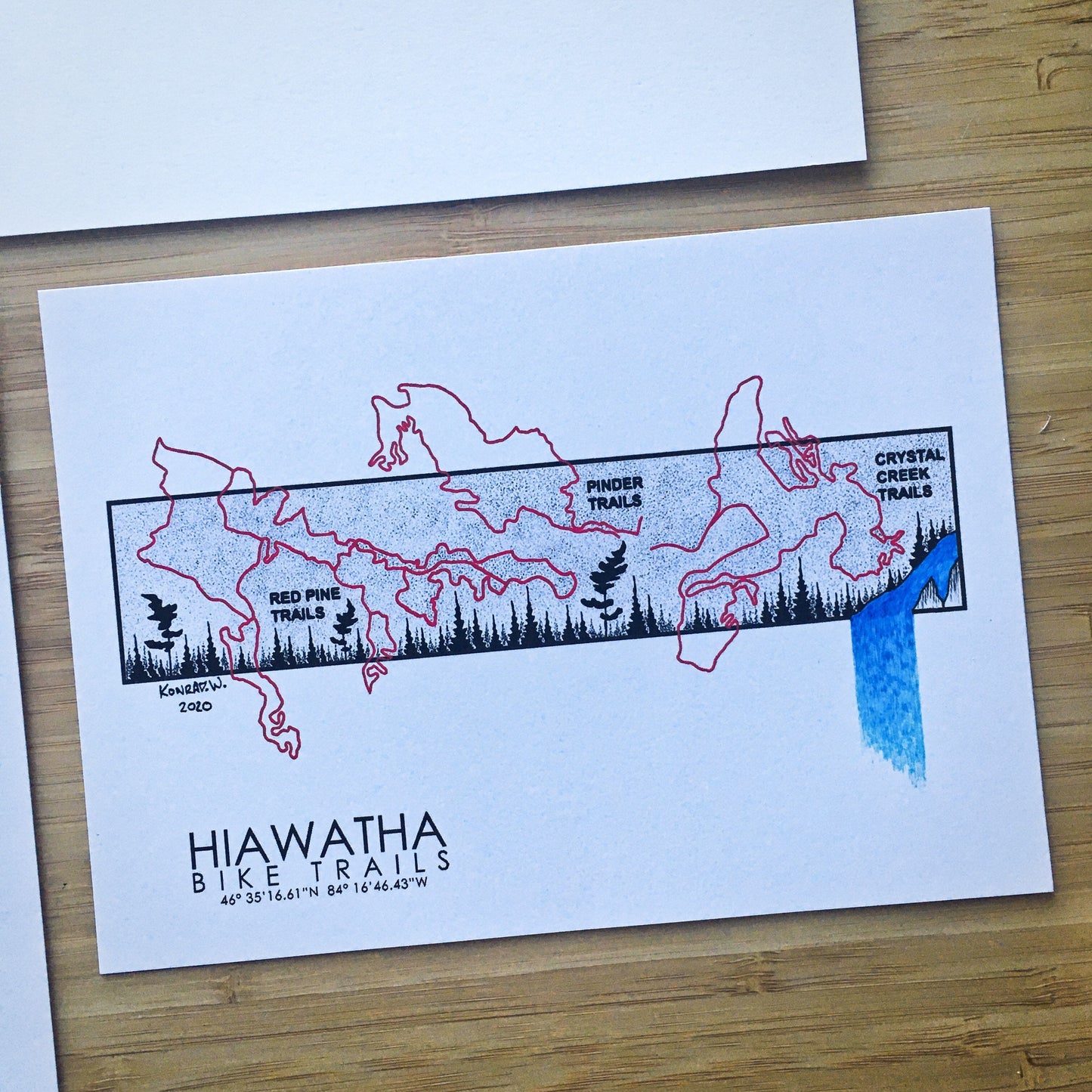 Hiawatha Bike Trail Map - Pen and Ink PRINT