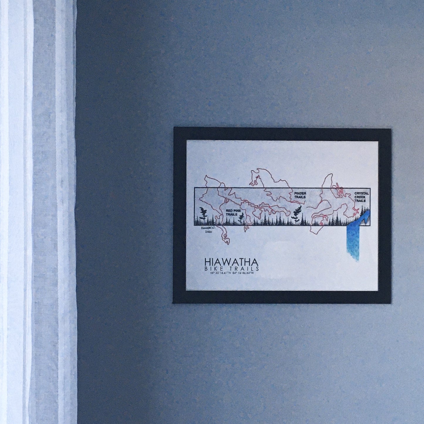 Hiawatha Bike Trail Map - Pen and Ink PRINT