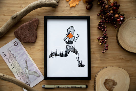 Runner Girl - Pen and Ink PRINT