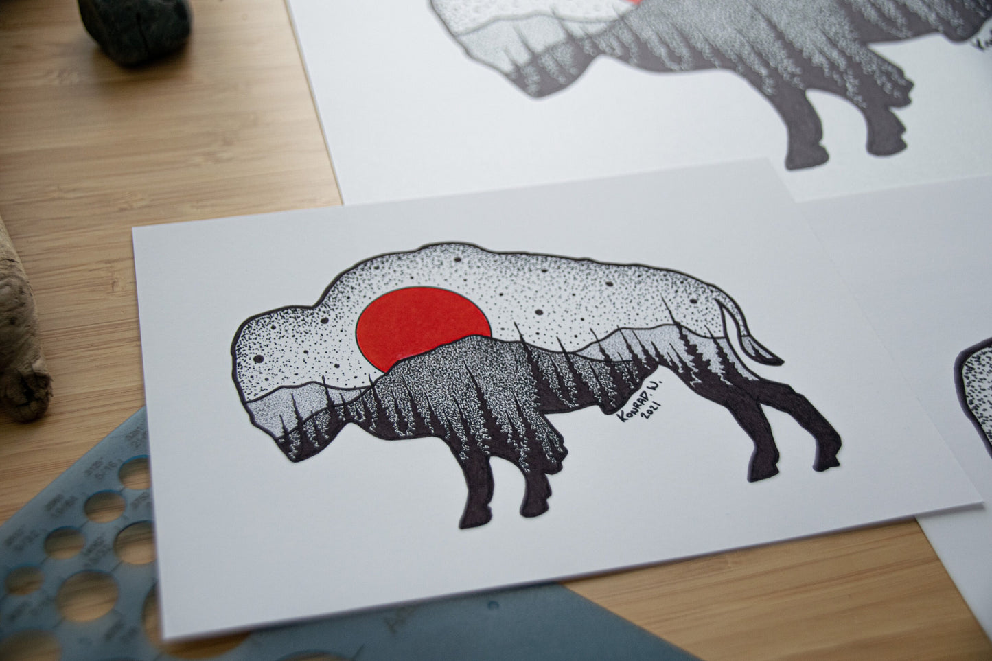 The Bison - Pen and Ink PRINT