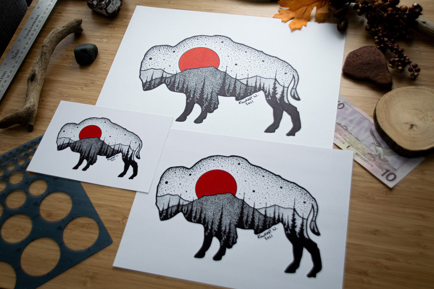 The Bison - Pen and Ink PRINT