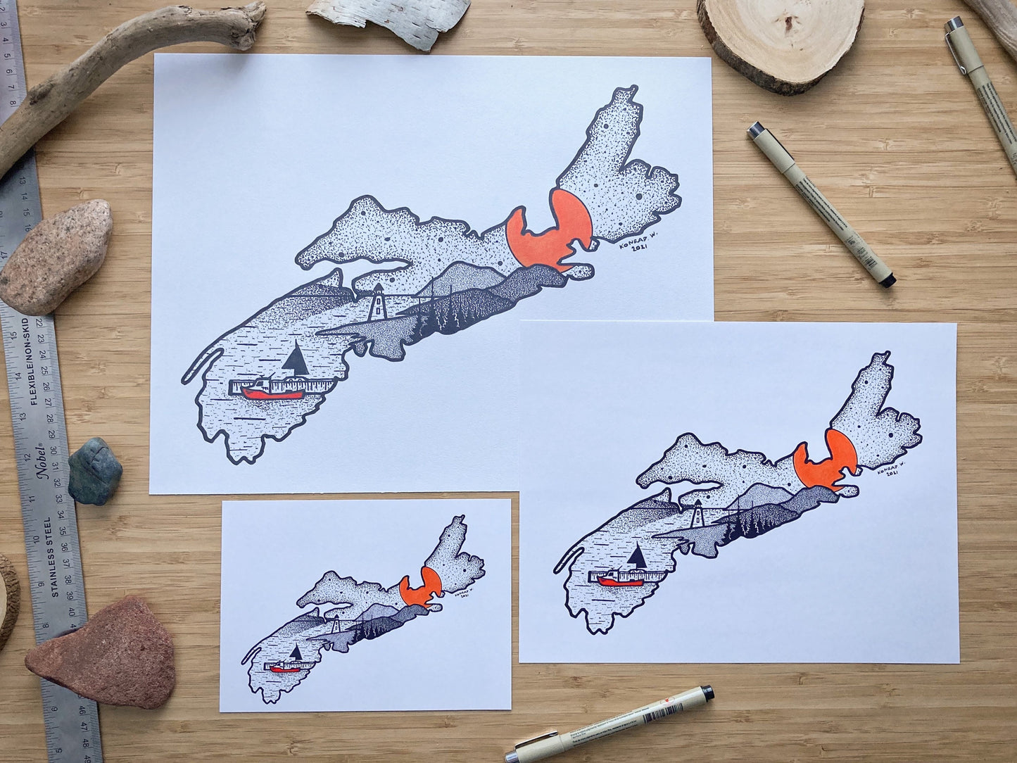 Nova Scotia - Pen and Ink PRINT