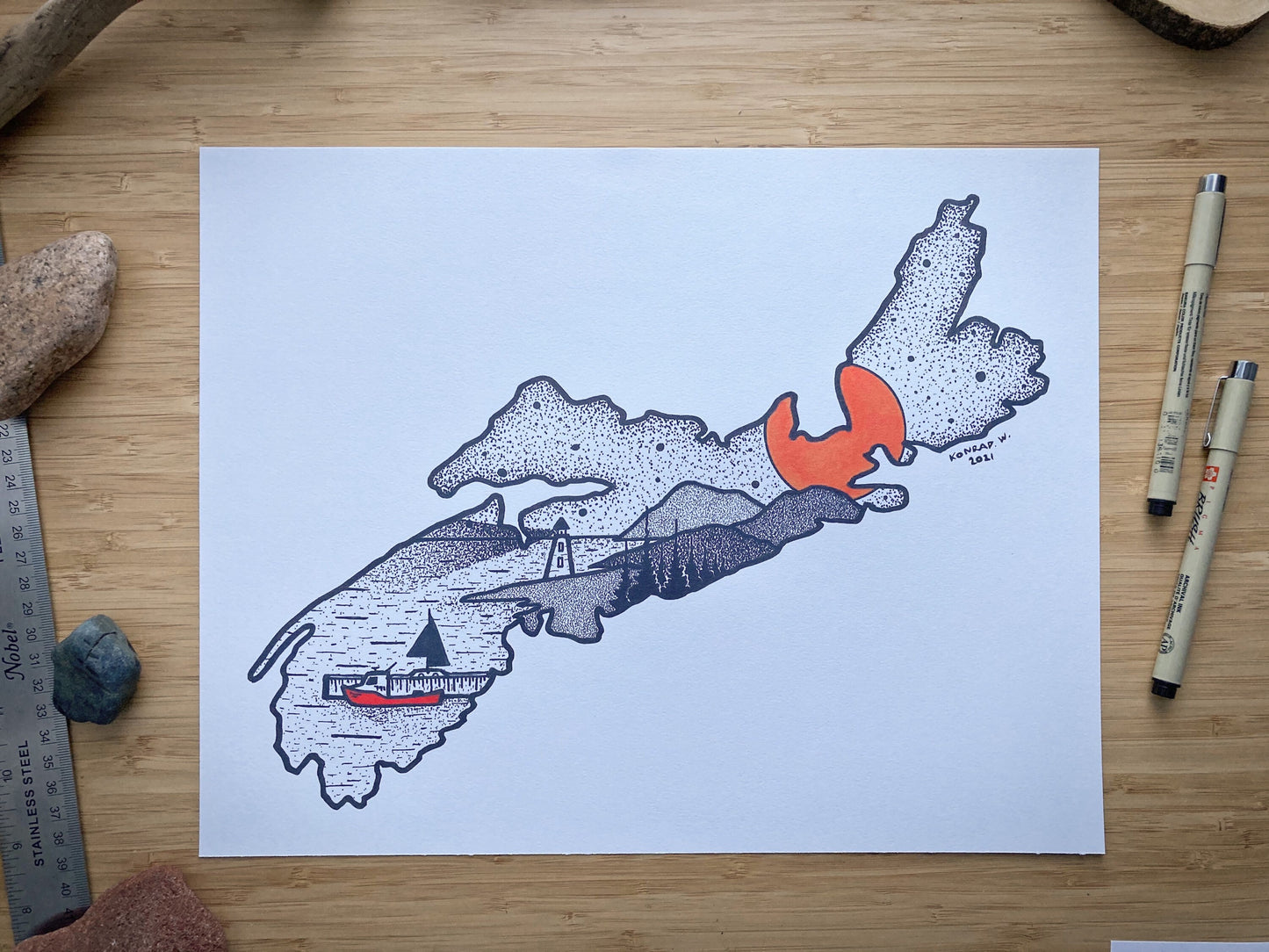 Nova Scotia - Pen and Ink PRINT