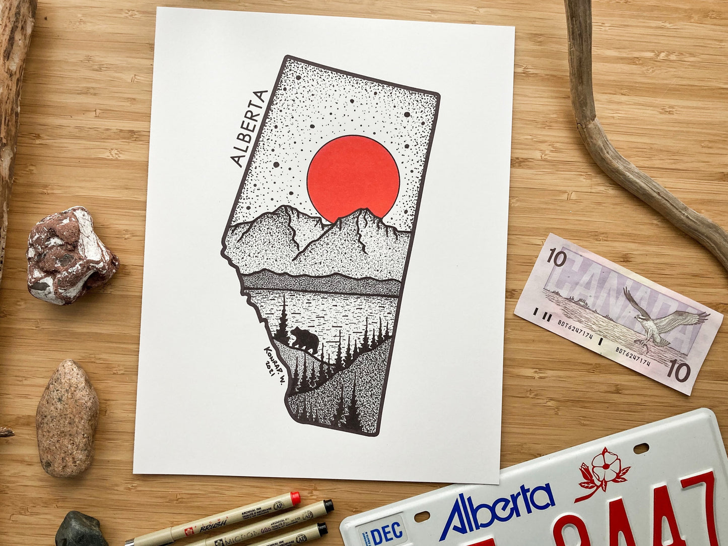 Alberta - Pen and Ink PRINT