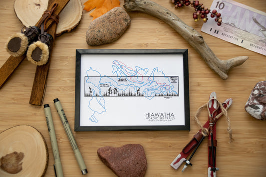 Hiawatha Nordic Ski Trail Map - Pen and Ink PRINT