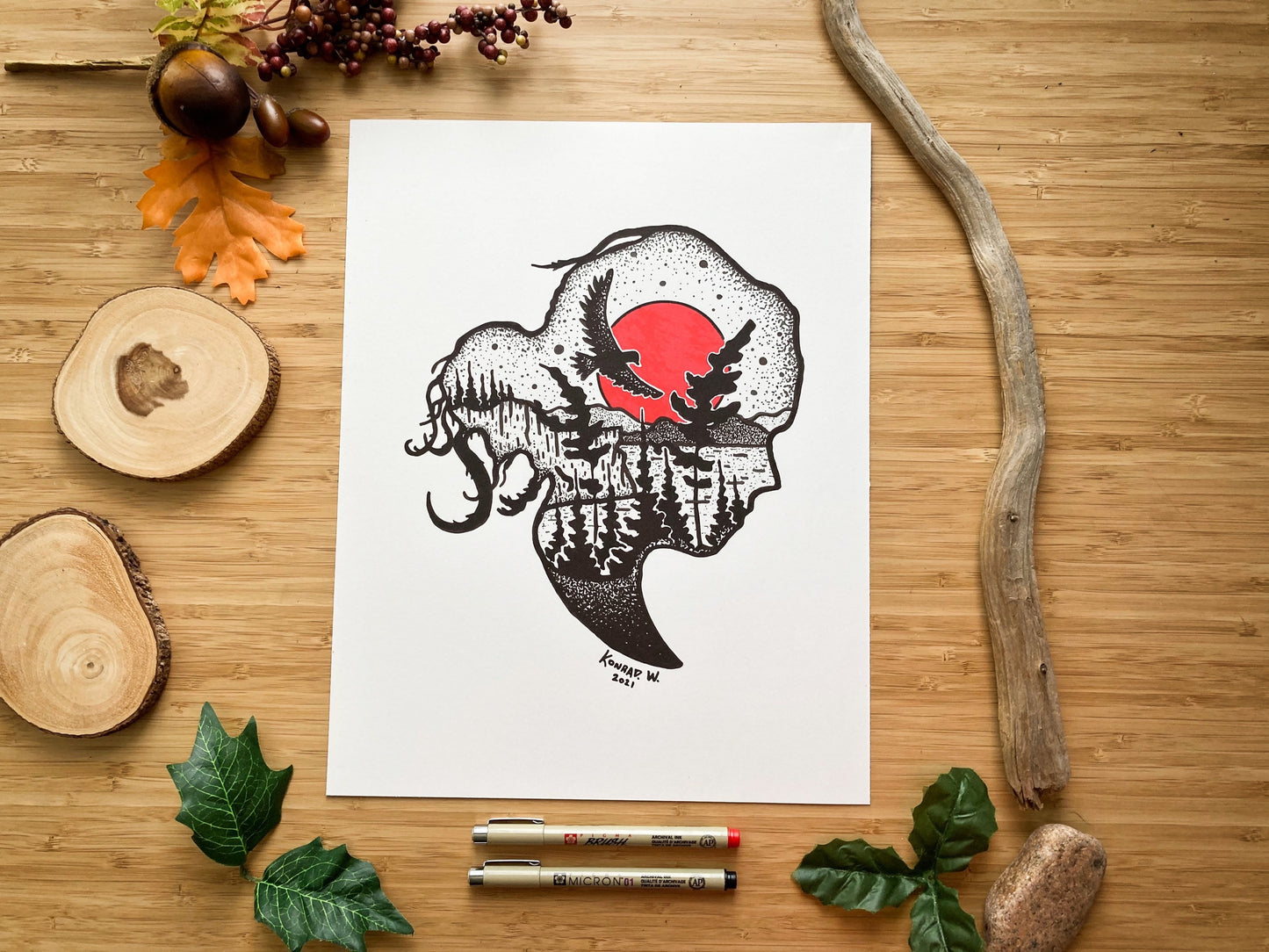 Nature Girl - Pen and Ink PRINT