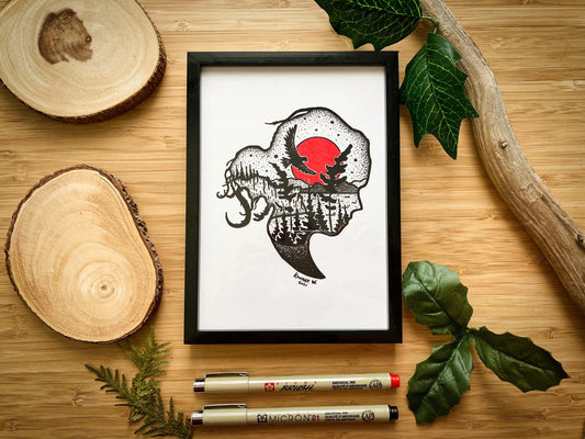 Nature Girl - Pen and Ink PRINT