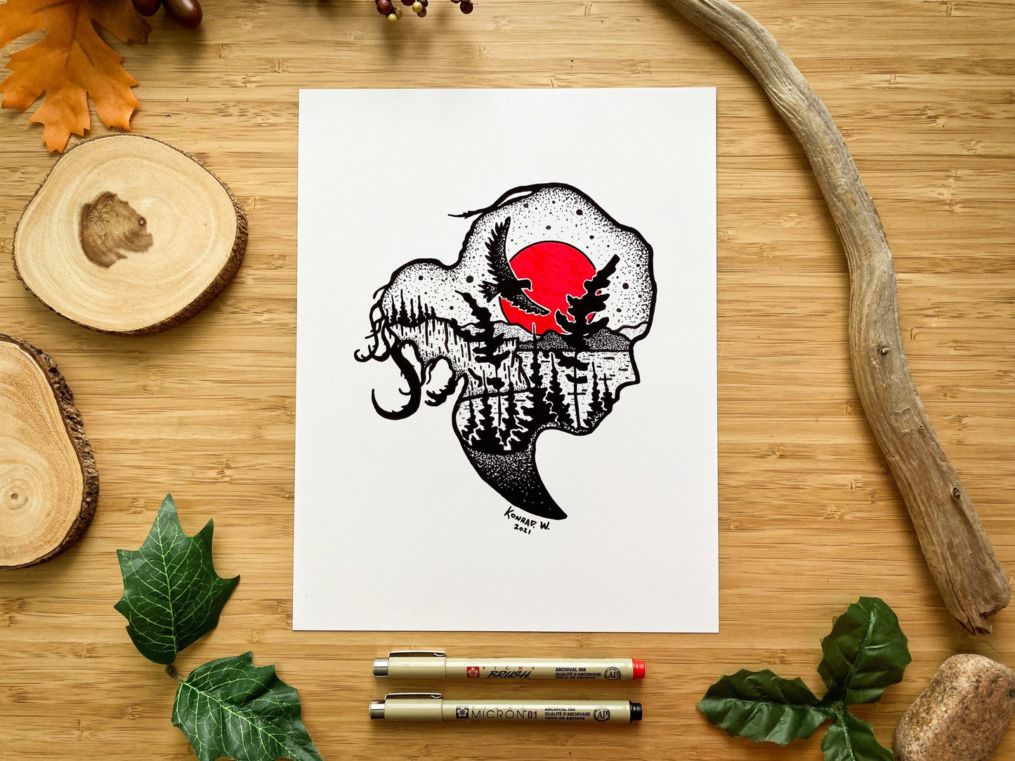 Nature Girl - Pen and Ink PRINT