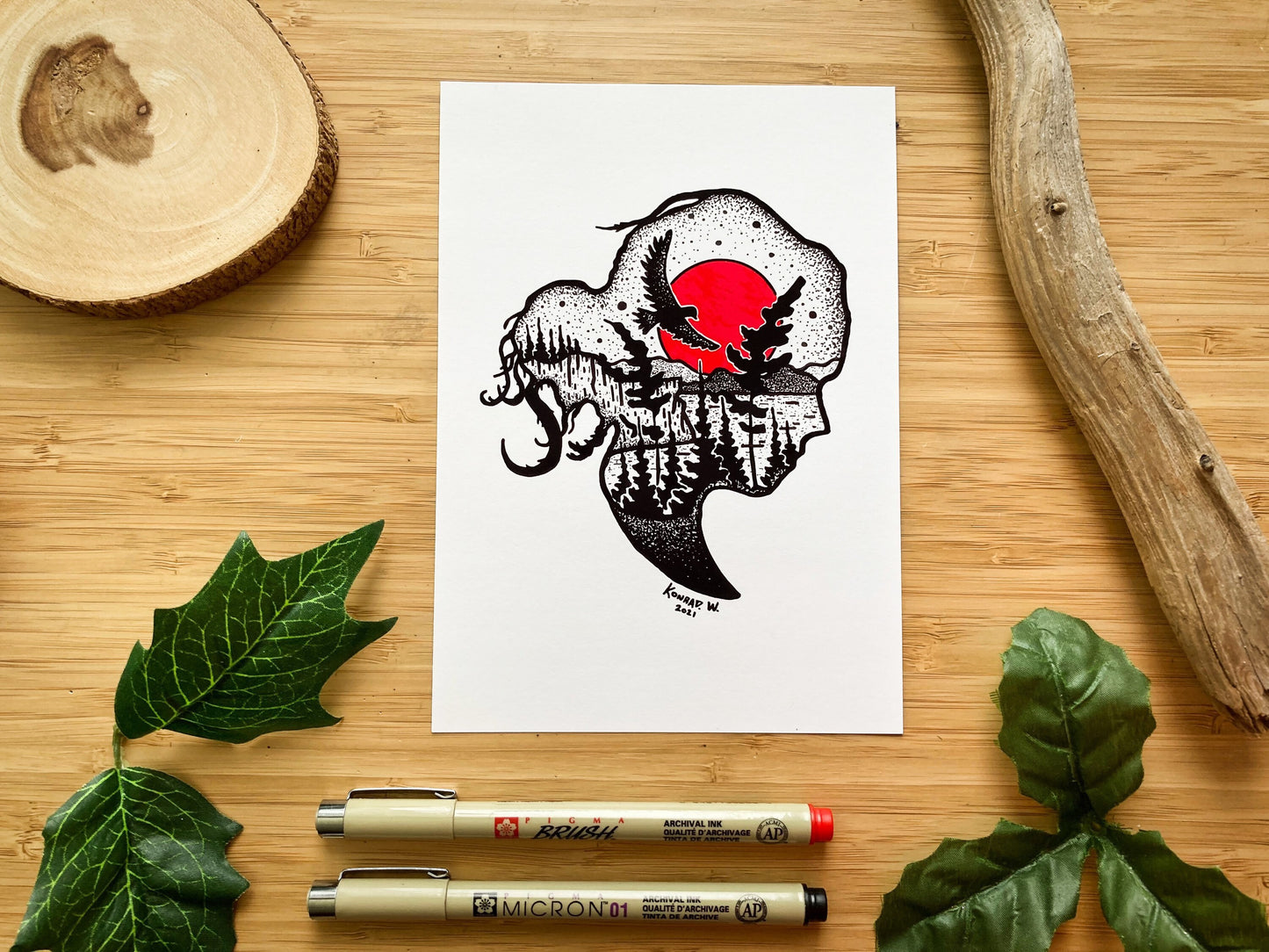 Nature Girl - Pen and Ink PRINT