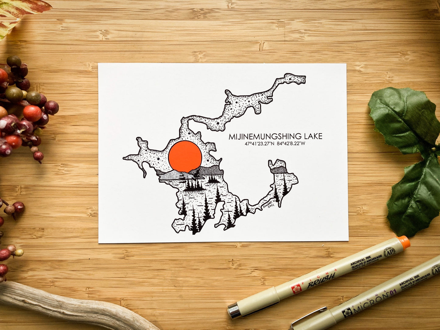 Lake Mijinemungshing - Pen and Ink PRINT