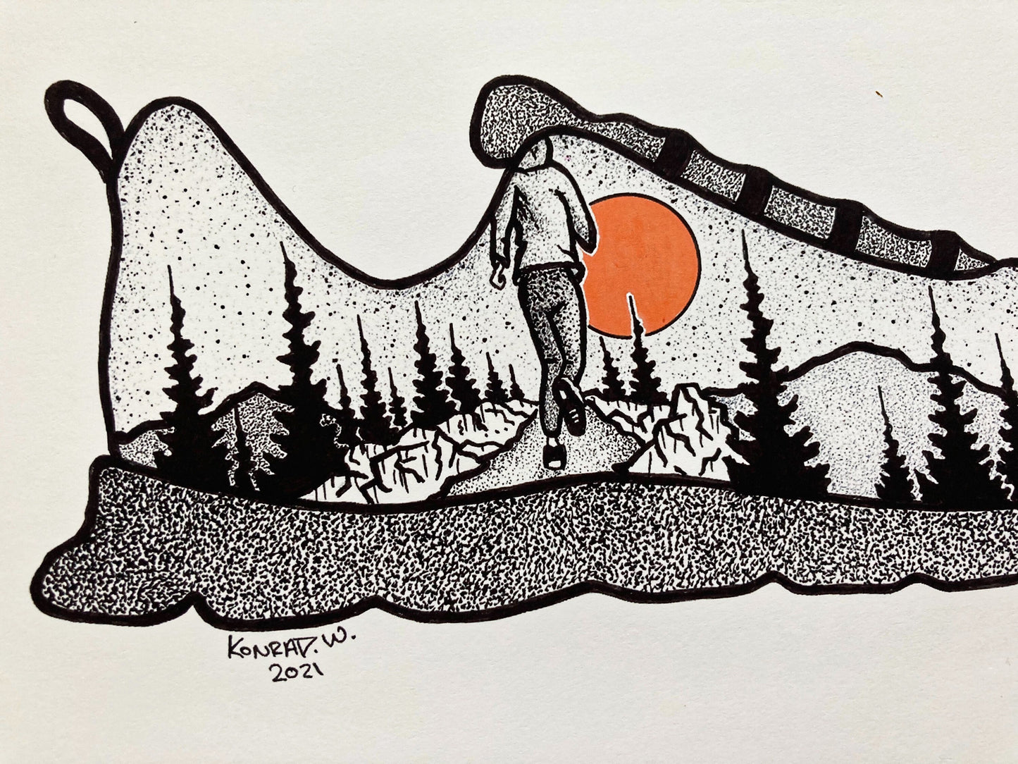 Running Shoe - Pen and Ink PRINT