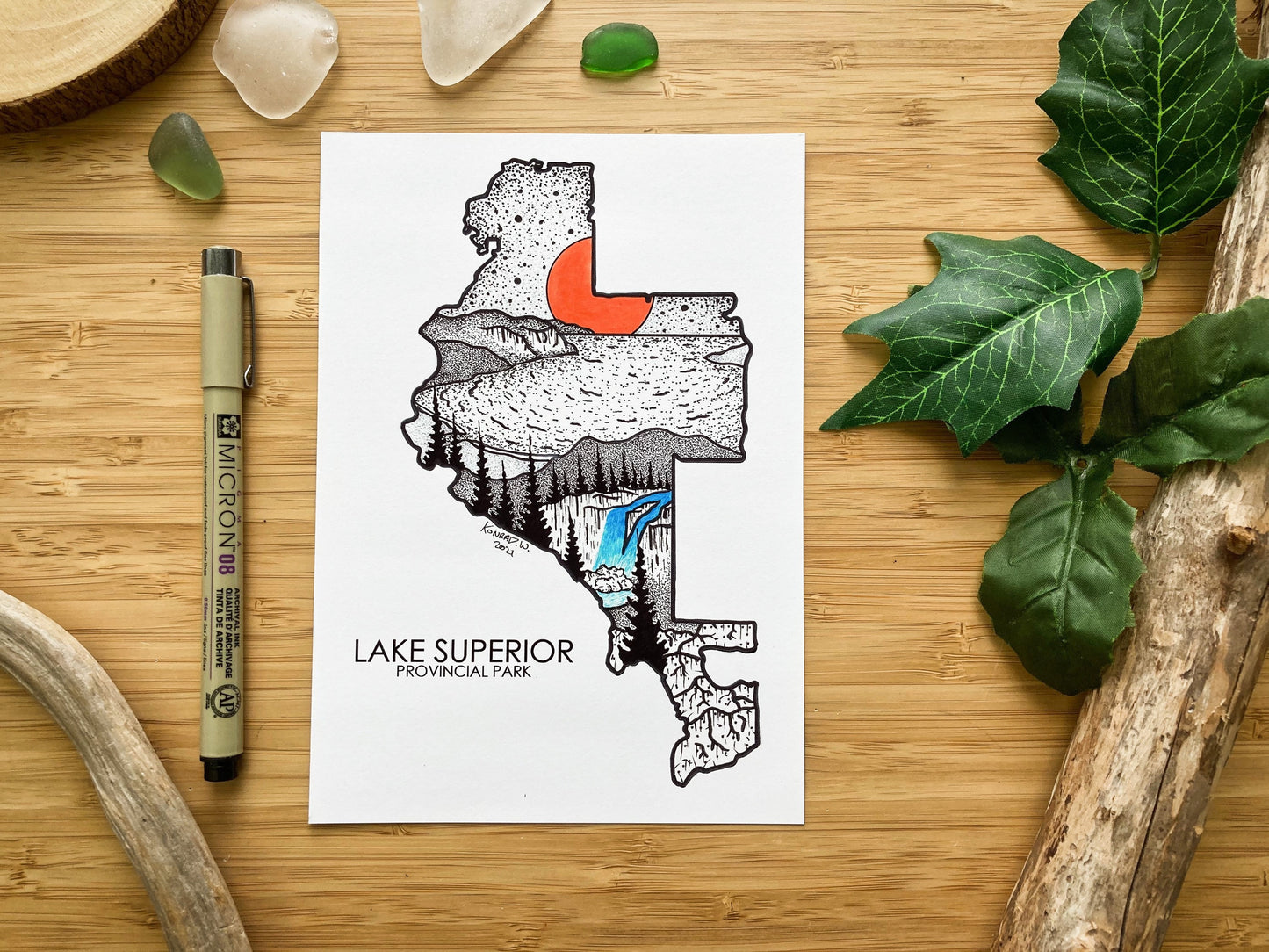 Lake Superior Provincial Park - Pen and Ink PRINT