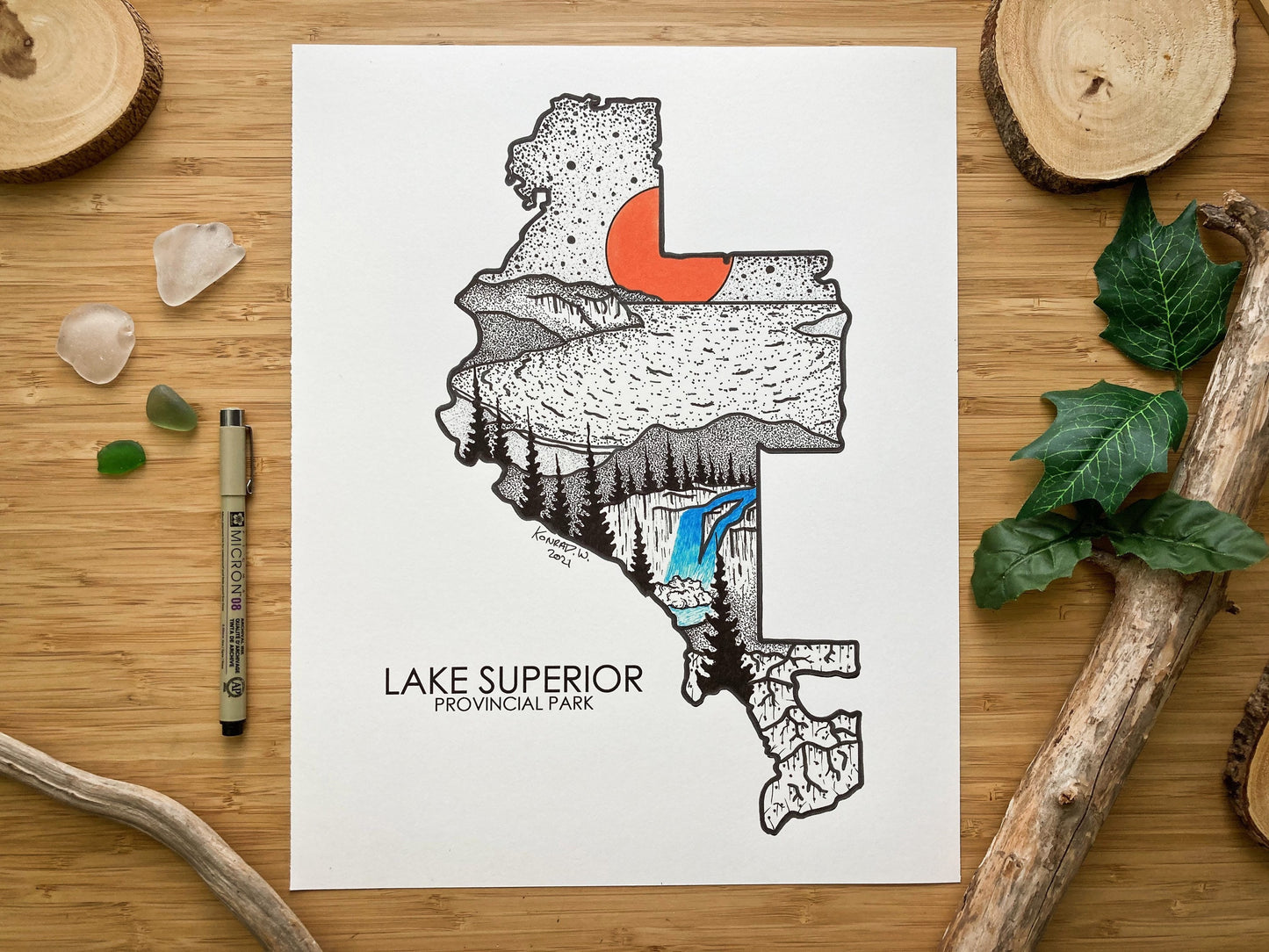 Lake Superior Provincial Park - Pen and Ink PRINT