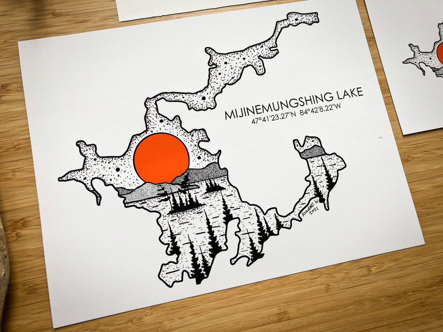 Lake Mijinemungshing - Pen and Ink PRINT