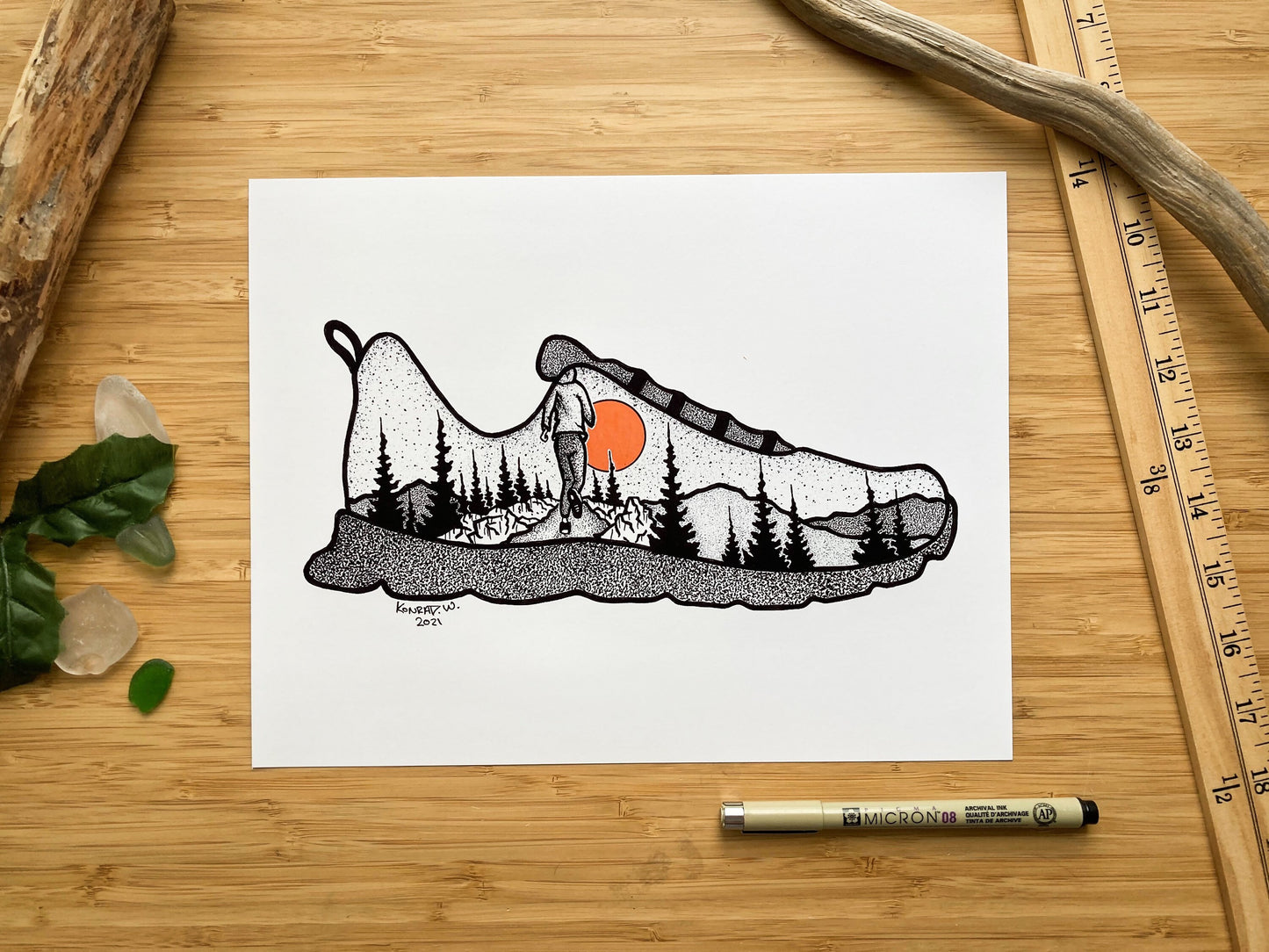 Running Shoe - Pen and Ink PRINT