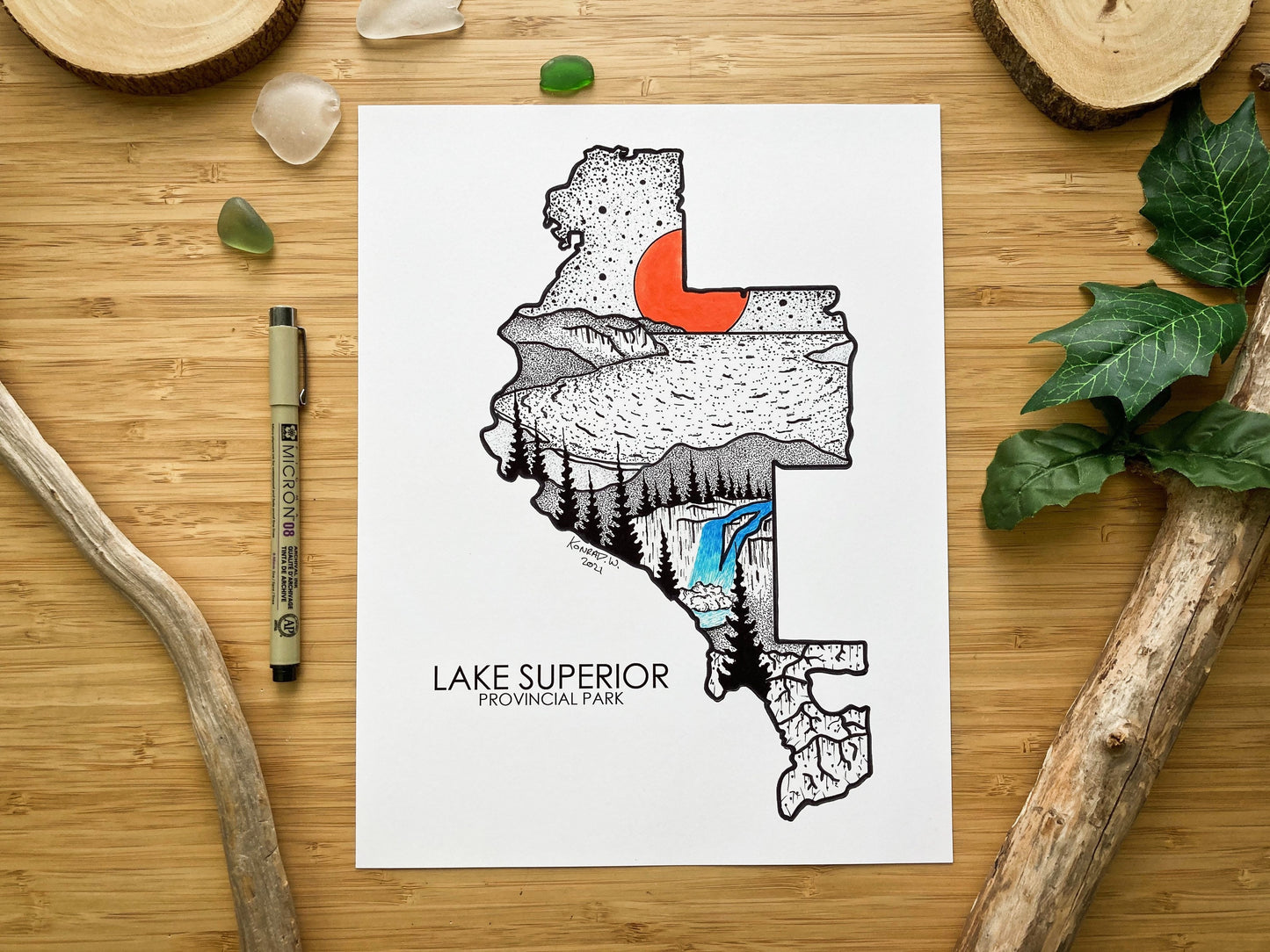 Lake Superior Provincial Park - Pen and Ink PRINT