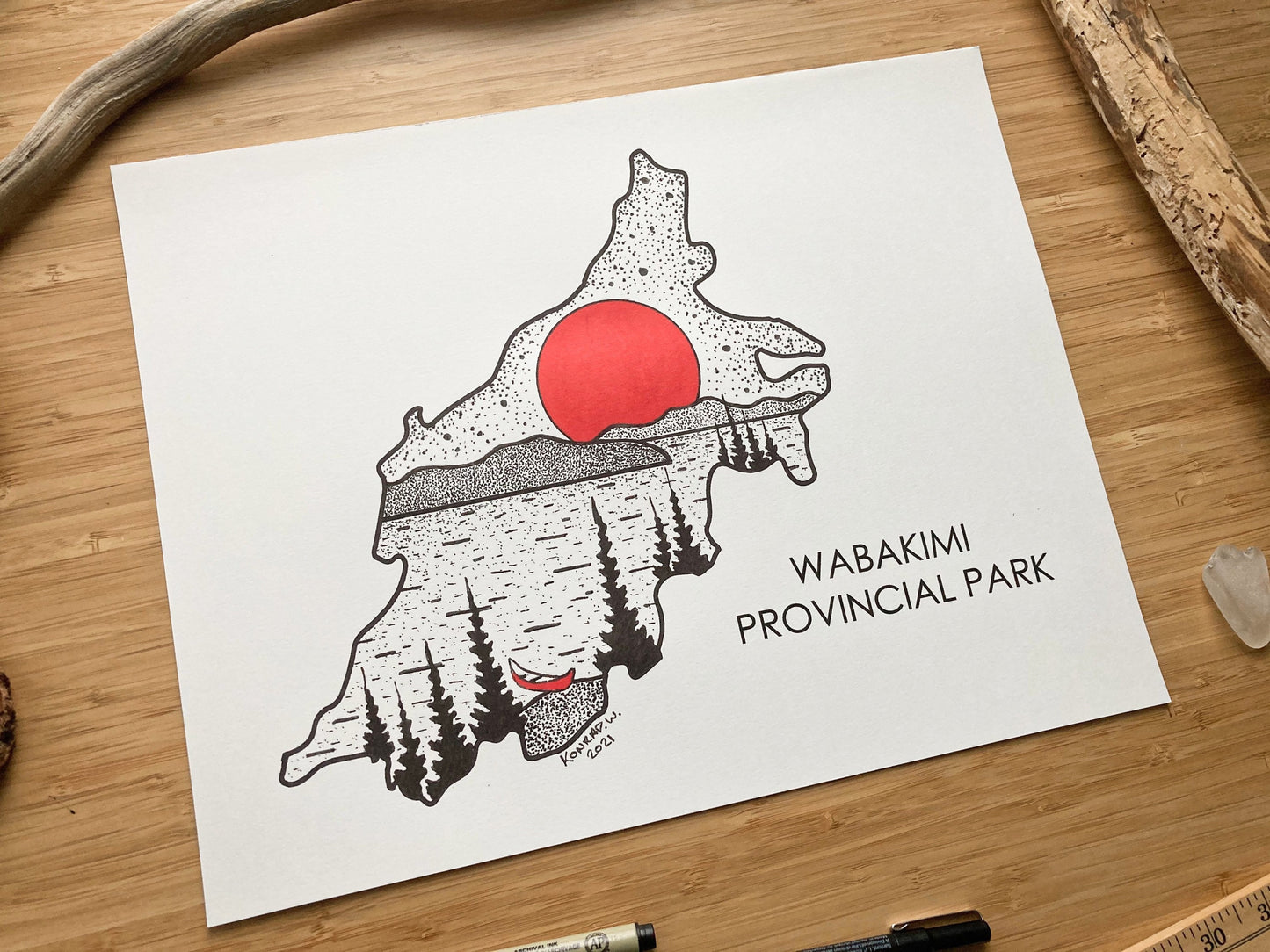 Wabakimi Provincial Park - Pen and Ink PRINT