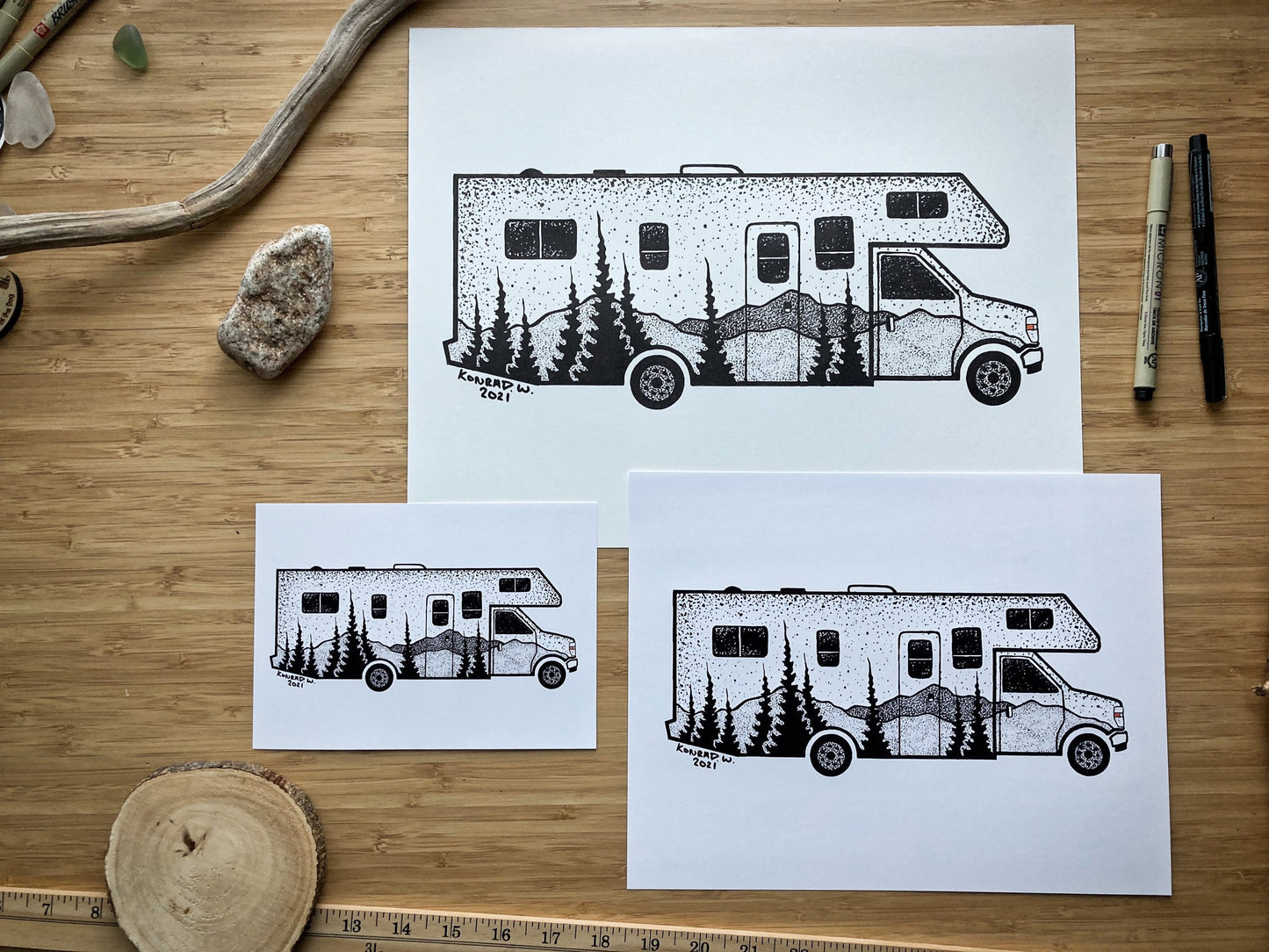 C-Class RV - Pen and Ink PRINT