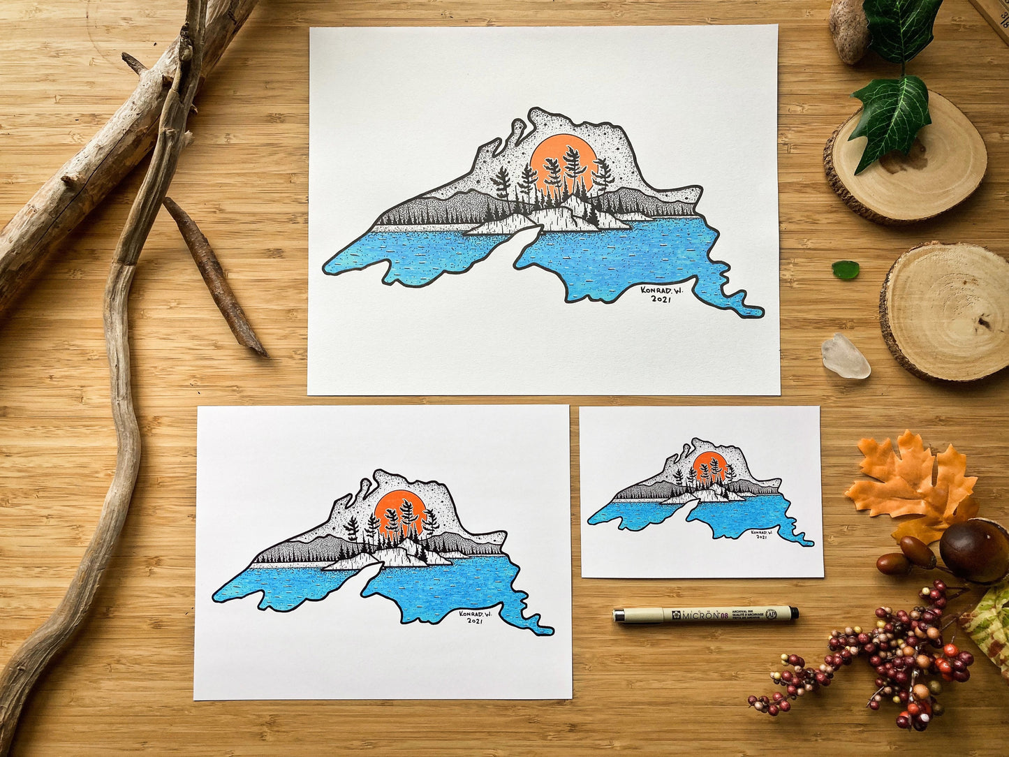 Lake Superior - Pen and Ink PRINT (2021 Design)