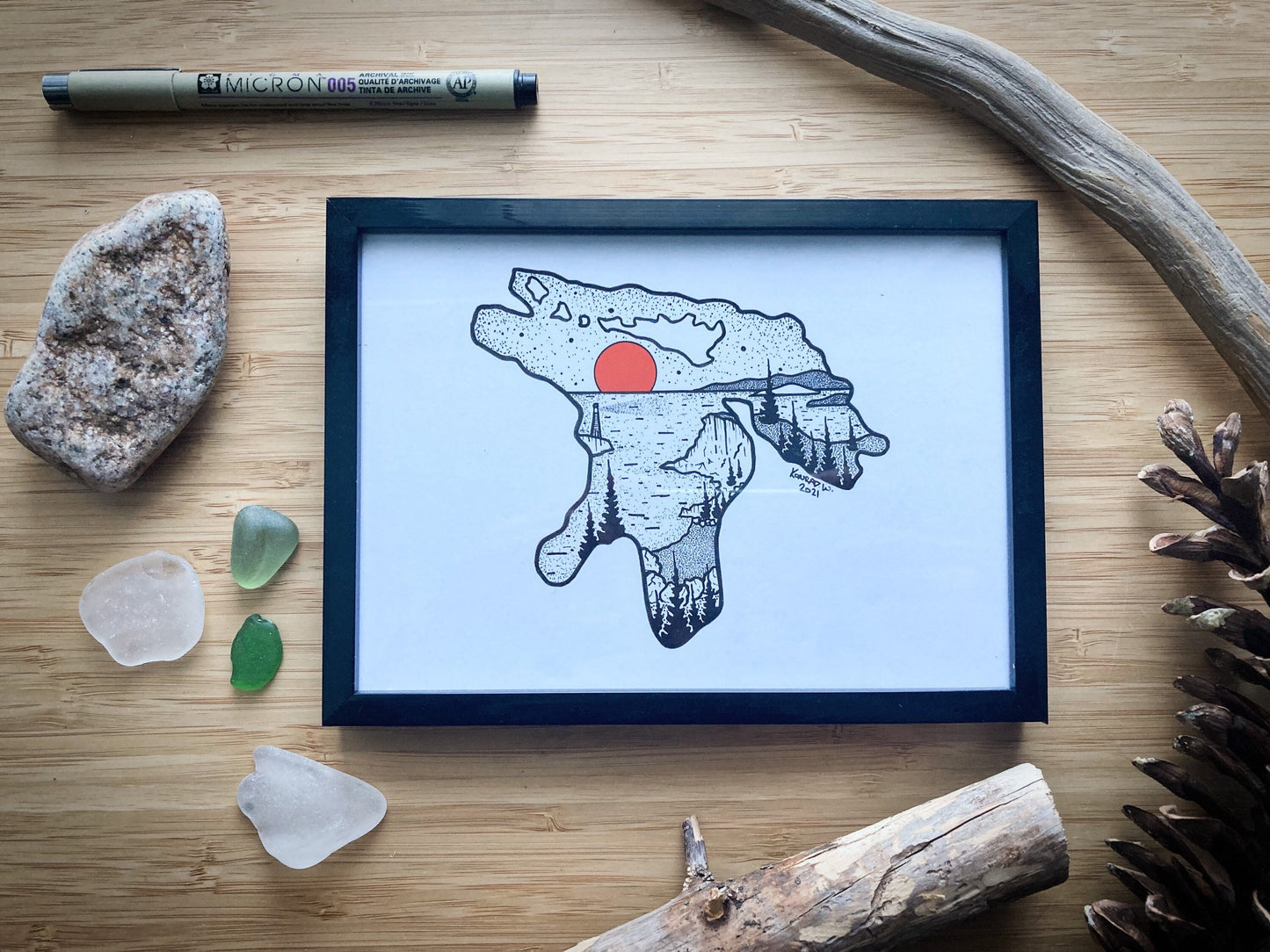 Lake Huron - Pen and Ink PRINT - 2021 Design