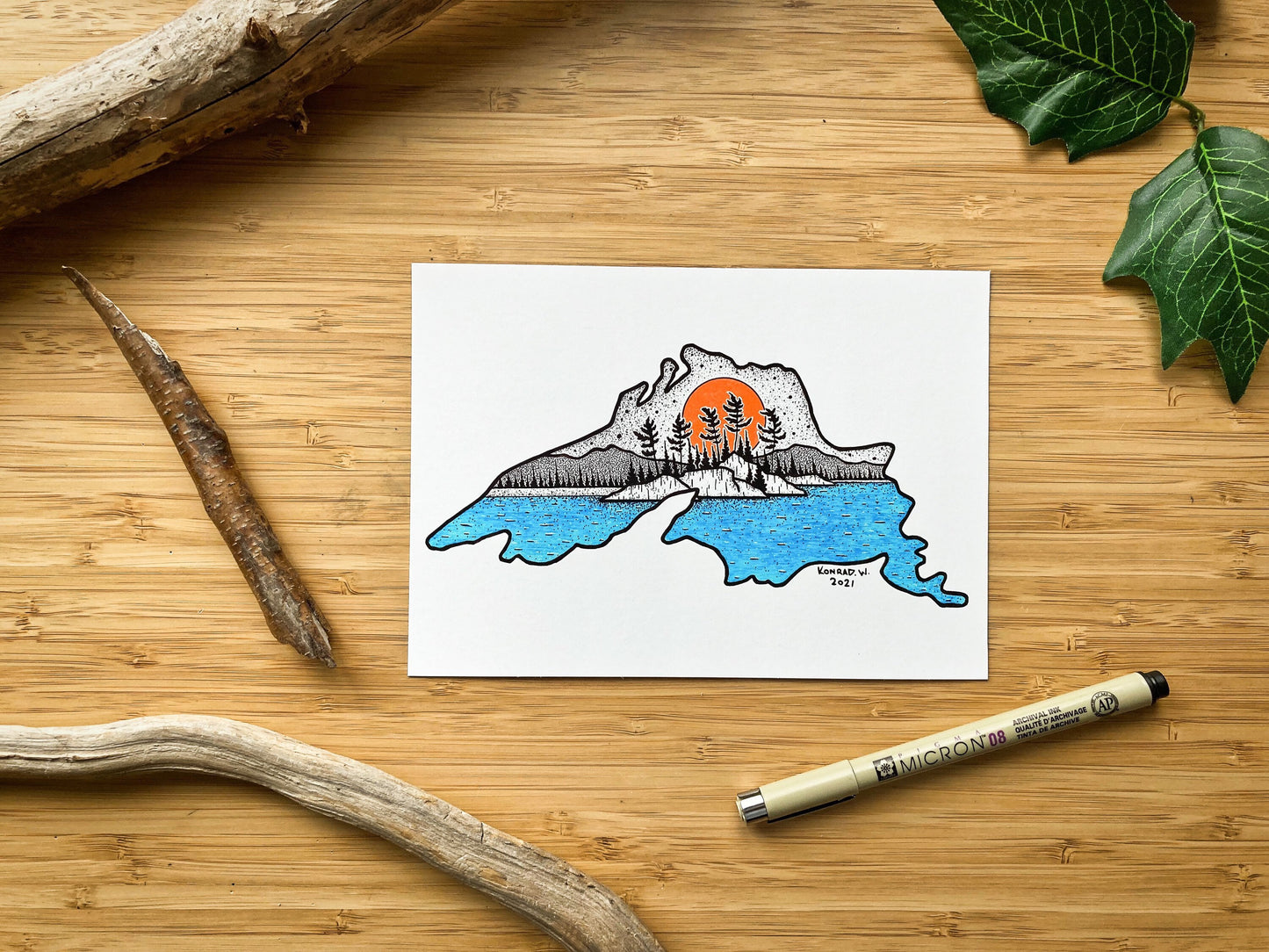 Lake Superior - Pen and Ink PRINT (2021 Design)