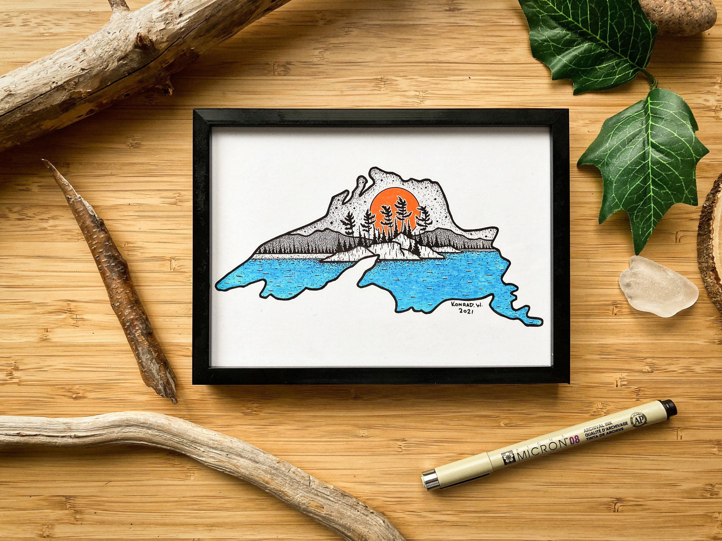 Lake Superior - Pen and Ink PRINT (2021 Design)