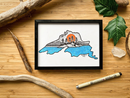 Lake Superior - Pen and Ink PRINT (2021 Design)