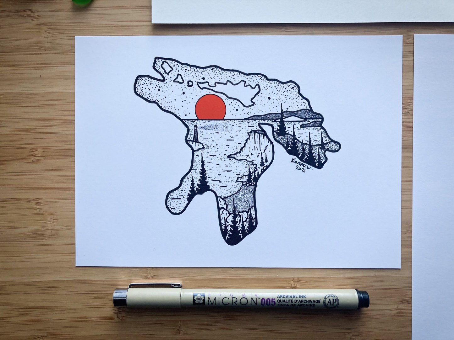 Lake Huron - Pen and Ink PRINT - 2021 Design