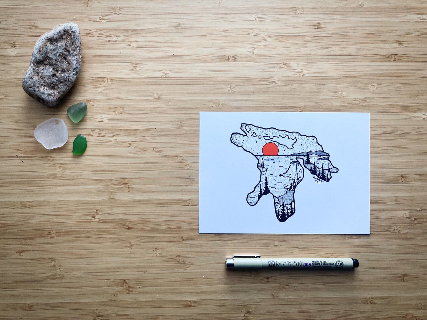 Lake Huron - Pen and Ink PRINT - 2021 Design